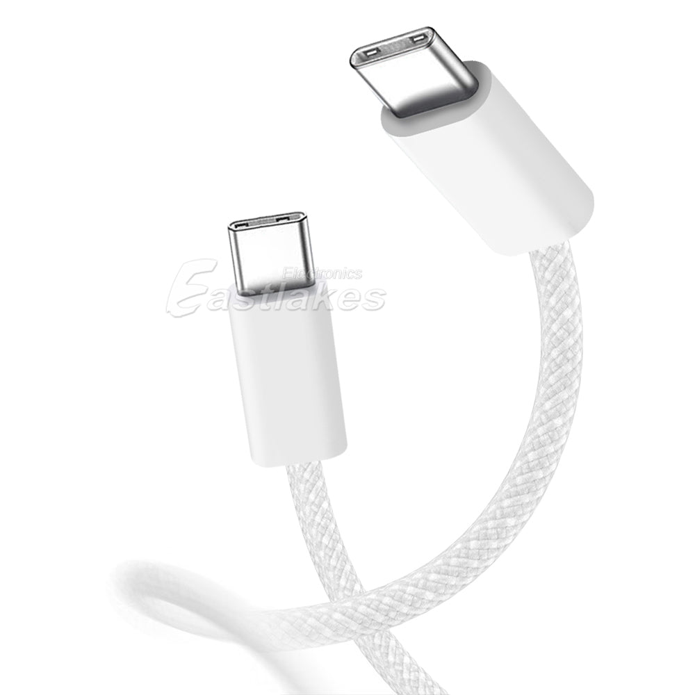 60W USB-C to USB C Braided Pastel Fast Charge Data Cable - Eastlakes Electronics